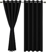 DWCN Blackout Curtains 66x90 with Tiebacks Thermal Insulated Eyelet Panels