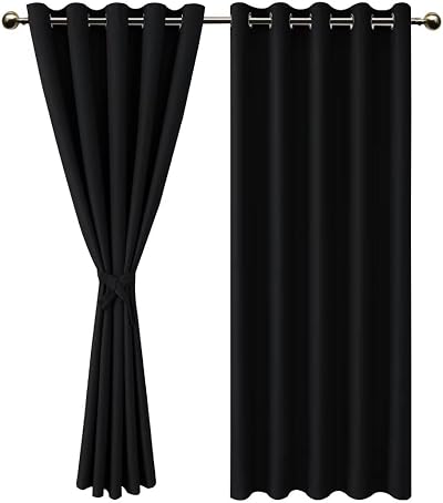 DWCN Blackout Curtains 66x90 with Tiebacks Thermal Insulated Eyelet Panels