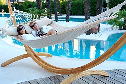 Lola Luxus Stab Hängematte gefüttert American Hammock Lifestyle COFEA Crema – Bild 7