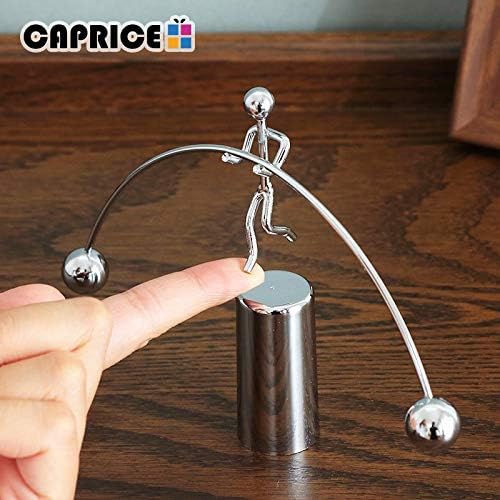 Newton Pendulum Balance Iron Men, Balance Physics Toy, Weightlifter Kinetic Art Balance, Toy Balancing Decompressive Science, Desk Decor Toy, Metal Material (Style B)