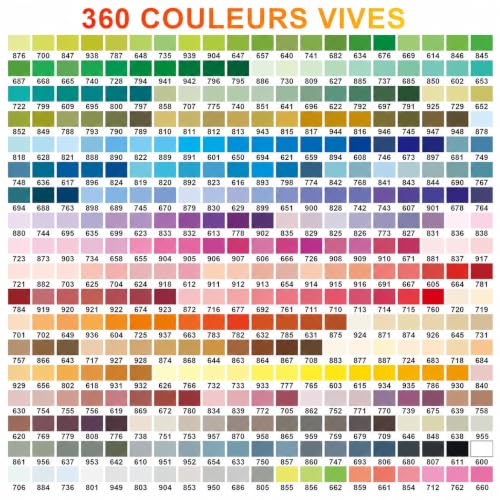 Melifluo Feutres Acrylique 360 Couleurs Pointe Pinceau Souple, Acrylic Paint Markers pour Pierre Verre Bois Toile Céramique Papier Métal Tissu, Feutres Acryliques Coloriage Adulte, Valise