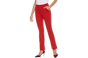 iChosy Women's Pull On Barely Bootcut Stretch Dress Pants
