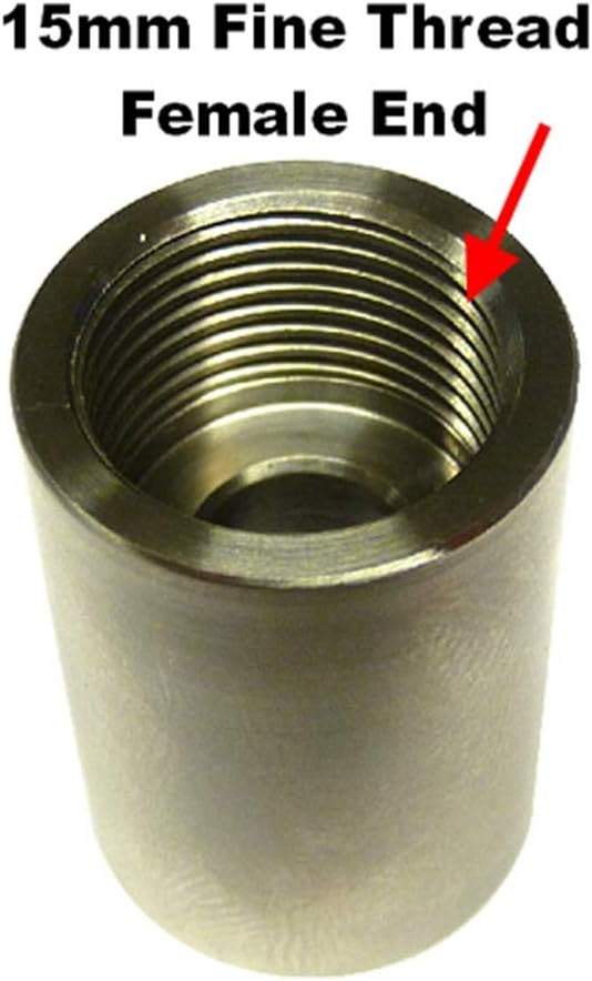 Byretech 15mm to 3/8th Female to Female Stainless Steel Shower Hose Converter BYSHC02, Silver, 19mm x 24mm - Image 3