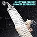 WarmSpray Shower Head High Pressure 4 inch 5 Functions Rainfall Shower Head- Adjustable Metal Swivel Ball Joint with Filter - Ultimate Shower Experience Even at Low Water Flow & Pressure