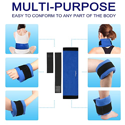 LotFancy Heating Pad, with Adjustable Strap, Reusable Gel Ice Pack Wrap, Click Activated, Instant Hot Cold Therapy Compress for Back, Neck, Shoulder, Knee Pain Relief, 15” x 5”