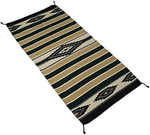 Splendid Exchange Hand Woven Southwest Area Rug, 2.7 by 5.3 foot, Cream and Green
