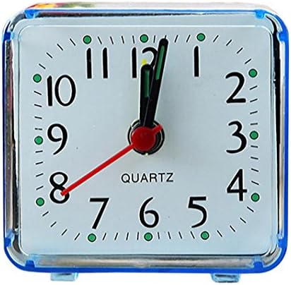 Beep Alarm Clock Classic Silent Quartz Desk Alarm Clock battery Powered Nightlight Analog Silent Clock (Blue)