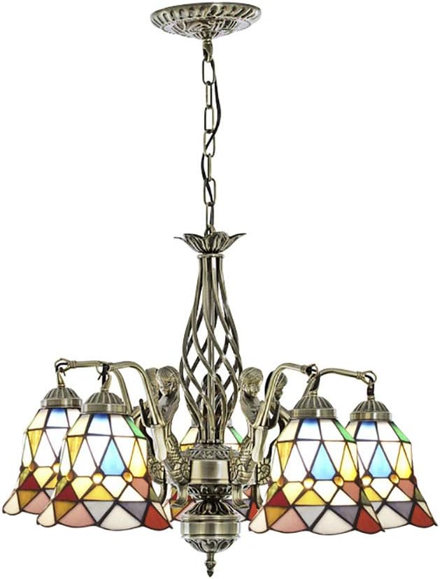 GXCX - Lámpara de Techo Modelo Triangular de Estilo Tiffany para Cocina