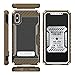 PimpCase Compatible with iPhone X Case, Durable Hybrid Rugged Cover Shockproof Phone Cover with Built in Metal Kickstand Camoflage