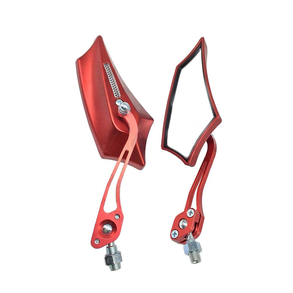 Mintice Red Universal Motorcycle Motorbike Bike 8 / 10mm Rear View Side Mirror Scooter