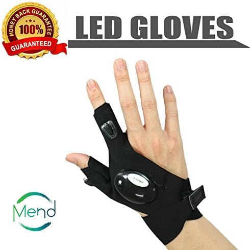 LED Flashlight Glove, Multifunctional Magic Outdoor Tactical Strap Fingerless LED Repair Flashlight Torch Survival Rescue Tool, Lights For Outdoor Camping Hiking Fishing - iWeller (Right Hand).