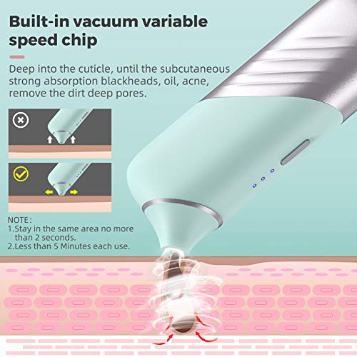 Visual Blackhead Remover，Pore Vacuum Blackhead Remover with Camera Rechargeable with 3 Speeds Adjustment and 4 beauty Heads Blackhead Suction Tool