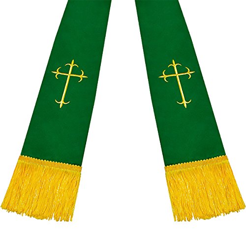 Clergy Stole with Crosses (Green/Gold)