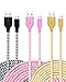 Eversame [3-Pack] 6Ft 1.8M Nylon Braided Premium USB2.0 A Male to Micro B Charger Cord for Samsung Galaxy S6 Edge/Tab4, HTC One M8, LG G Stylo/G3ï¼ˆblack White Pink