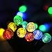 Lalapao Solar Powered Xmas Outdoor String Light 2 Pack 50 LED G12 Fairy Christmas Decor Globe Lighting with 8 Modes for Tree Indoor Garden Path Patio Lawn Holiday Party Decorations (Multi Color)