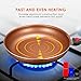 Nonstick Frying Pan, TIBEK 12.5-Inch Hard-Anodized Deep Omelette Pan with Detachable Soft-Touch Comfortable Handle, Scratch-resistant Surface, PFOA Free, Copper Frying Pan