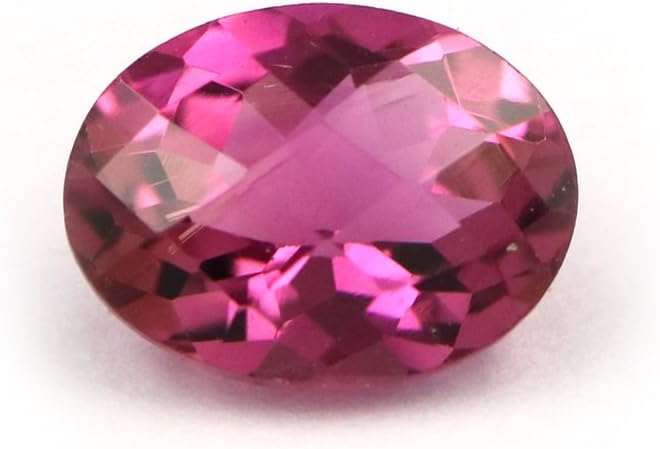 DVG Natural Rubelite Tourmaline Checker Cut Oval 1.23 Carats TCW Fine Lustre Gems Brazil