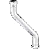 ZM 1-1/2 in. x 12 in. Brass Double Offset for Tubular Drain Applications, 22GA, Chrome Plated