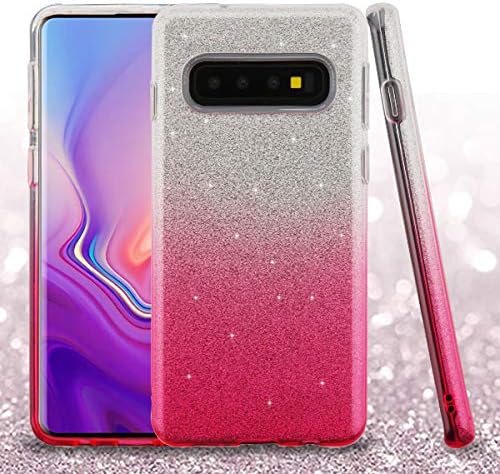 iHeartGlitter - for Samsung Galaxy S10 Pink Gradient Glitter Durable Slim Cover Phone Case [ONLY S10 Model]