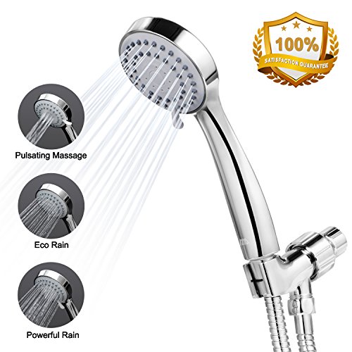 Benewell Handheld High Pressure Shower Head with Hose, Bracket and Teflon Tape - Easy Installation Rainfall Hand Held Showerhead & Adjustable Mount, Best for Massage,Spa - Thumbnail 7