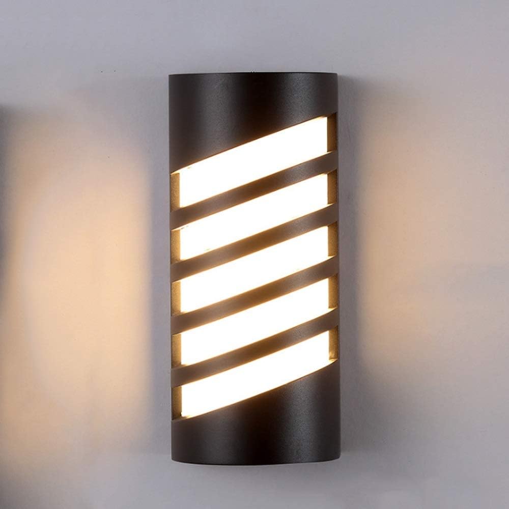 Yaione Lámpara de pared empotrada LED 12W IP54 Trim negro Luz de