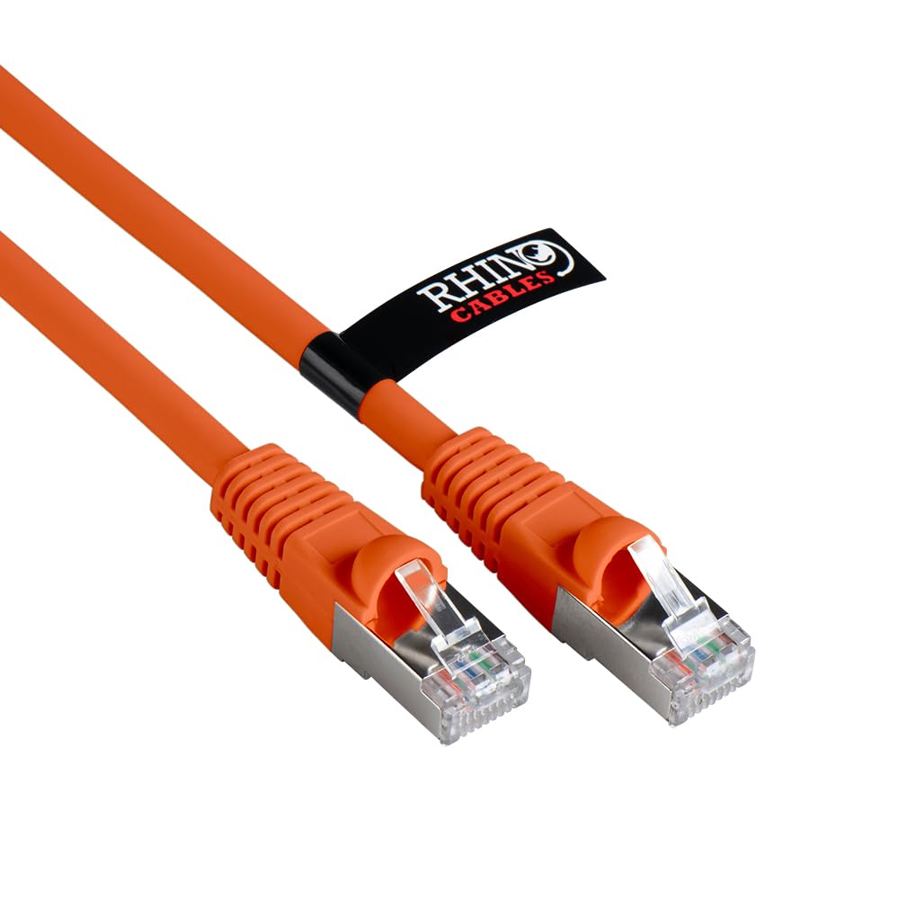 rhinocables CAT 6a Ethernet Cable | 10Gbps S/FT High-Speed & Large Bandwidth Data Transfer | Reliable LAN Network RJ45 Cable | Wi-Fi Broadband Cable for Seamless Gaming & Streaming (3m, Orange)
