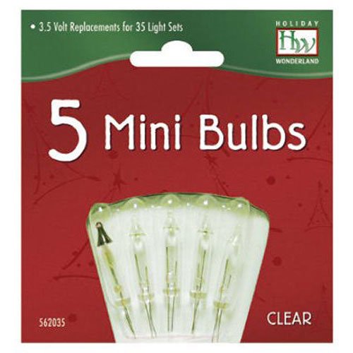 Noma/Inliten 5 Clear Mini Christmas Light Replacement Bulbs