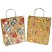 JOYIN 24 Christmas Foil Kraft Gift Bags Assorted Sizes with Twine Handles for Xmas Holiday Present Wrap Décor, Kraft Goody Bags, School Classroom Party Favor Supplies, Goodie Bags Decoration.