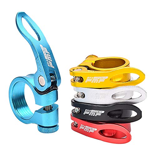 Bicycle Quick Release Seatpost Clamp Blue 34.9mm MTB Road Bike Casual Aluminium Alloy Tube Clip