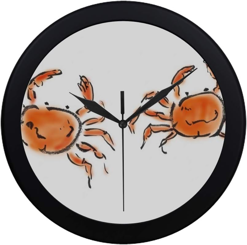 Amazon Com Thkdsc Modern Simple Freehand Drawing Crab Small Red Wall Clock Indoor Non Ticking Silent Quartz Quiet Sweep Movement Wall Clcok For Office Bathroom Livingroom Decorative 9 65 Inch Home Kitchen