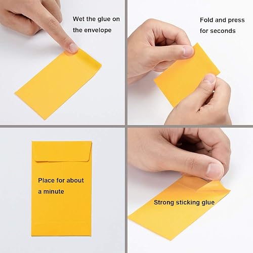 Coin Envelopes 100 Pack Small Self-Adhesive Kraft Paper Seed Envelopes ...