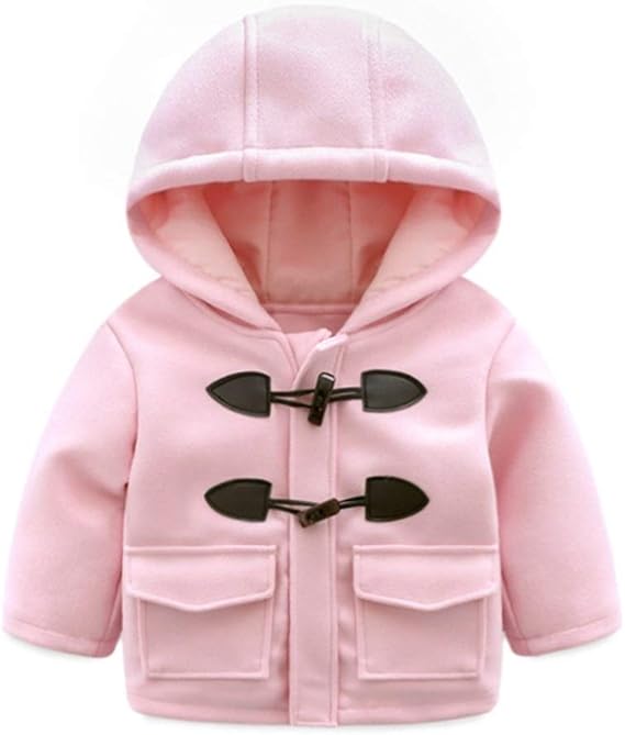 Amazon Co Jp Mexiaoyou ベビー服 コート 女の子 ジャンパー 冬 長袖 ラジャ 帽子付き 純色 お出かけ 保温 防風 防寒 幼児 厚手 服 ファッション小物