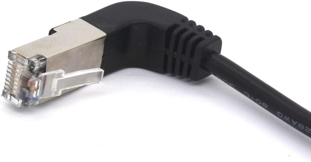 HTGuoji Angle RJ45 Ethernet Cable, CAT6 Cat5e LAN Network Lead Downward Patch Cord for Switch Router, Modem, Panel, PC - Image 5