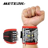Meterk Magnetic Wristband with Strong Magnets for Holding Tools, Screws, Nails, Bits and Parts, Cool Gifts for Craftsman, Men/Father, Artisan, Mom, Friend