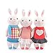 Me Too Tiramitu Plush Bunny Dolls Stuffed Rabbit Toys Easter Gifts Decorations 12 inches (Blue Grid Dress