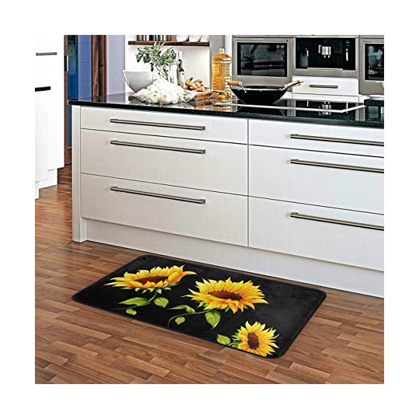 Sunflower Kitchen Rug Mat by ALAZA