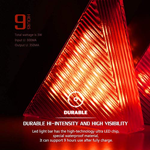 2-in-1 LED Warning Triangle Light Roadside Hazard Warning Light Reflective Warning Road Safety Triangle Kit Led Emergency Beacon Light Rooftop Strobe Light for Car Truck Boat