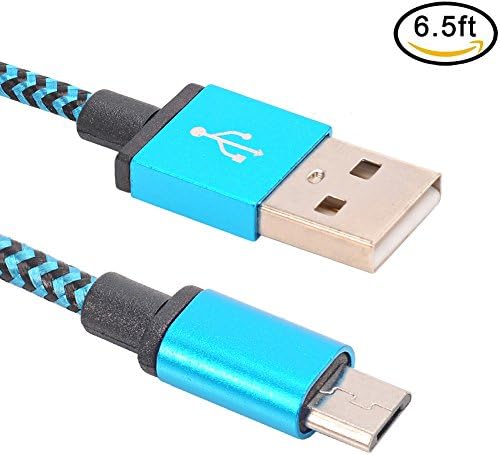 Micro USB Cable, Rephoenix Nylon Braided Tangle-Free Android Charger Cable A Male to Micro B Syncing and Charging Cord for Samsung Galaxy, Nexus, LG, Sony, HTC, Nokia, Motorola and More (blue 6.5ft)