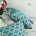 CaliTime Pack of 2 Soft Throw Pillow Covers Cases for Couch Sofa Home Decoration Modern Quatrefoil Trellis Geometric 18 X 18 Inches Teal