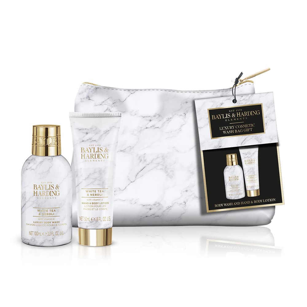 Baylis & Harding Elements Luxury Marble Effect Luxury Cosmetic Wash Bag Gift Set (Pack of 1) - Vegan Friendly