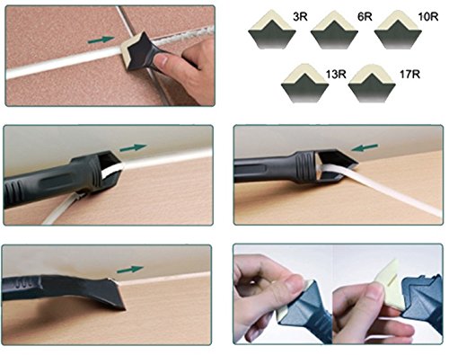 Alwaysuc Silicone Removal & Silicone Scraper Tool Kit,3 in 1 Sealant Replace&Removal Caulking Tool Kit With 4 Replaceable Pads for Bathroom Kitchen and Frames Sealant Seals