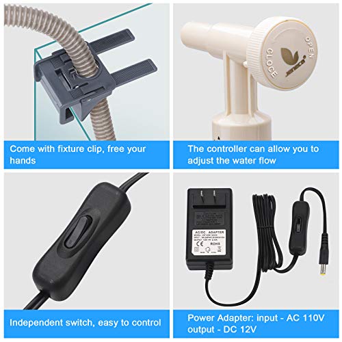 bedee Aquarium Gravel Cleaner, Fish Tank Vacuum Cleaner, 4 in 1 Automatic Aquarium Siphon Filter Kit with Adjustable Water Flow Controller for Water Changing and Sand Washing, DC 12V, 18W