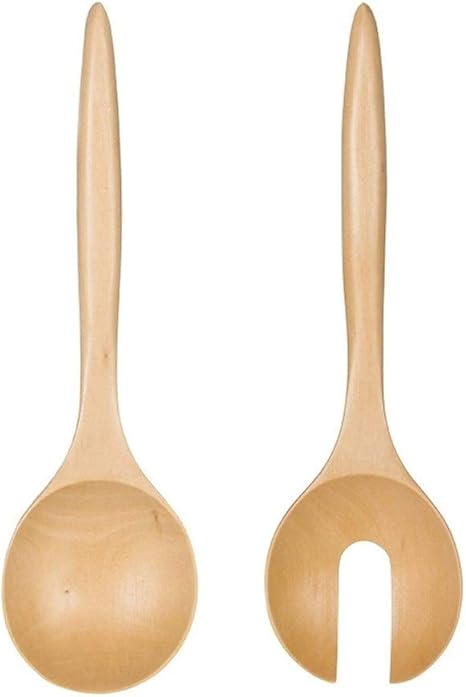 Amazon De 2st Holzloffel Grosses Holzernes Loffel Gabel Set Essloffel Kuche Salatbesteck Mischen Vorlegeloffel Aus Holz Utensilien Werkzeuge Kochen