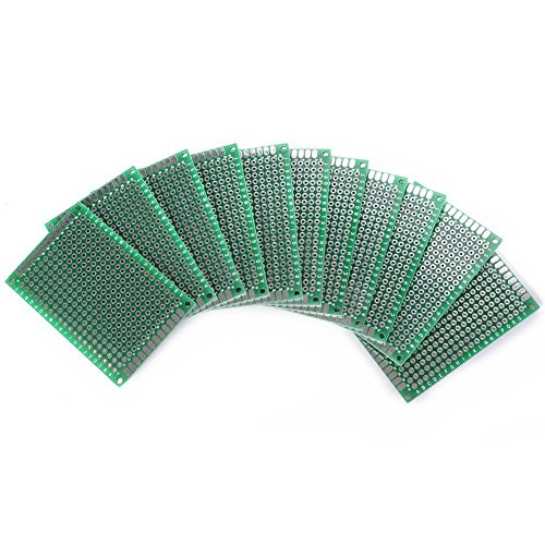 WINGONEER 10PCS (4 x 6cm) PCB Board Universal Double Sided Prototyping Breadboard Panel Circuit Board for DIY Soldering