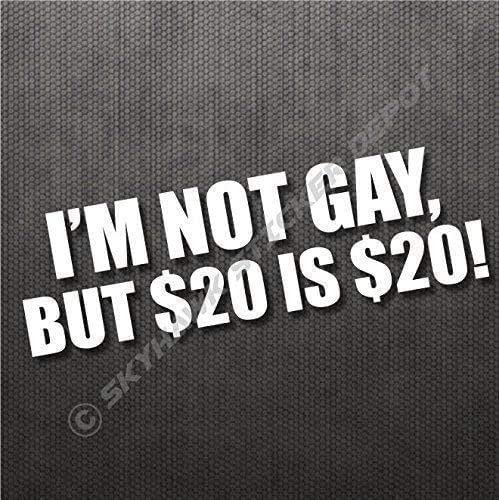 thumbnail interactive-video image 1 of Funny 'I'm Not Gay' JDM Prank Vinyl Decal – 6 Inch Gloss White – Car Window Or Bumper Sticker 1 of 6