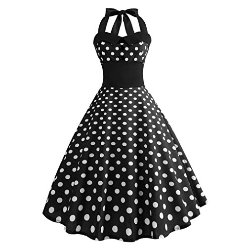 image for Daoroka Women Dress Women Dress Daoroka Sexy Vintage Halter Polka Dot 
