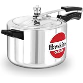 Hawkins Aluminium 5 Litre Classic Pressure Cooker, Best Inner Lid Cooker, Silver (Cl50)
