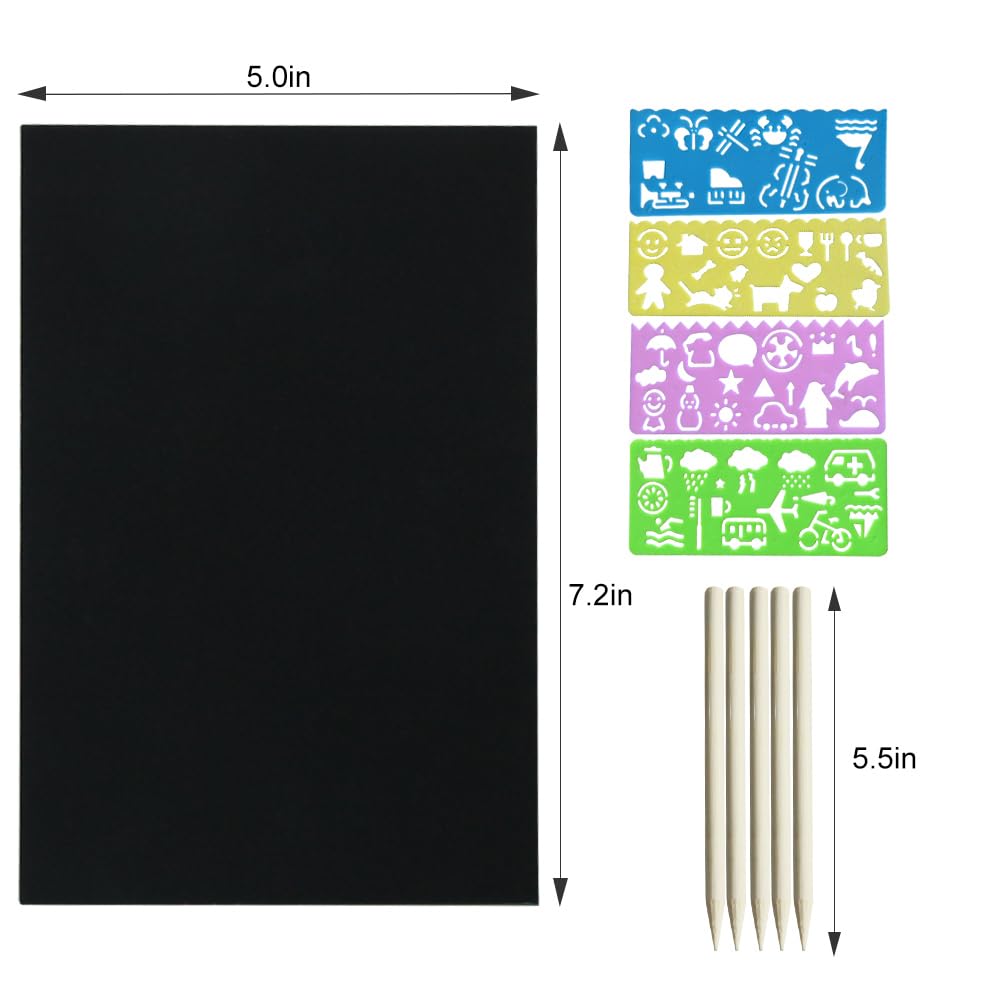 FUNNYB&G Rainbow Scratch Paper Art for Kids - 100 Pcs Magic Rainbow Scratch Paper Off Set Scratch Easter Crafts Arts Supplies Kits Pads Sheets for Party Games Halloween Christmas Birthday Gifts