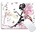 Wknoon Butterflies Fairy Mouse Pad, Cartoon Fairytale Pink Butterfly Beautiful Girl Non-Slip Rubber Mouse Pads Gaming Mat