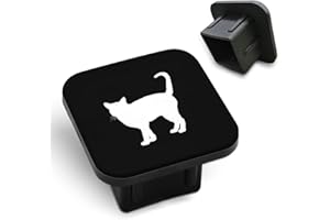 Tnomchey Cat Towing Cover White and Black Dog Cute Kitten Animal Sturdy Rubber Tow Hitch Cover Insert Receiver Tube Cover Cap Fit for 2 Inch Hitch Receivers